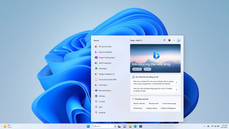 Windows 11 cập nhật khủng: Trí tuệ nhân tạo đột phá trên thanh tác vụ
